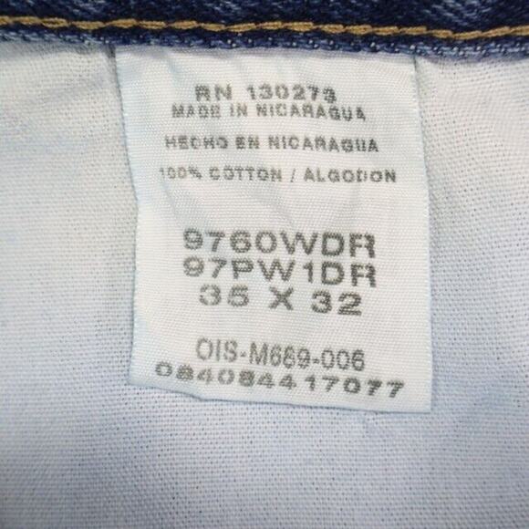 Wrangler Jeans Mens 35x32 (Measures 34x32) Blue Denim Straight Workwear Cowboy - Picture 8 of 8